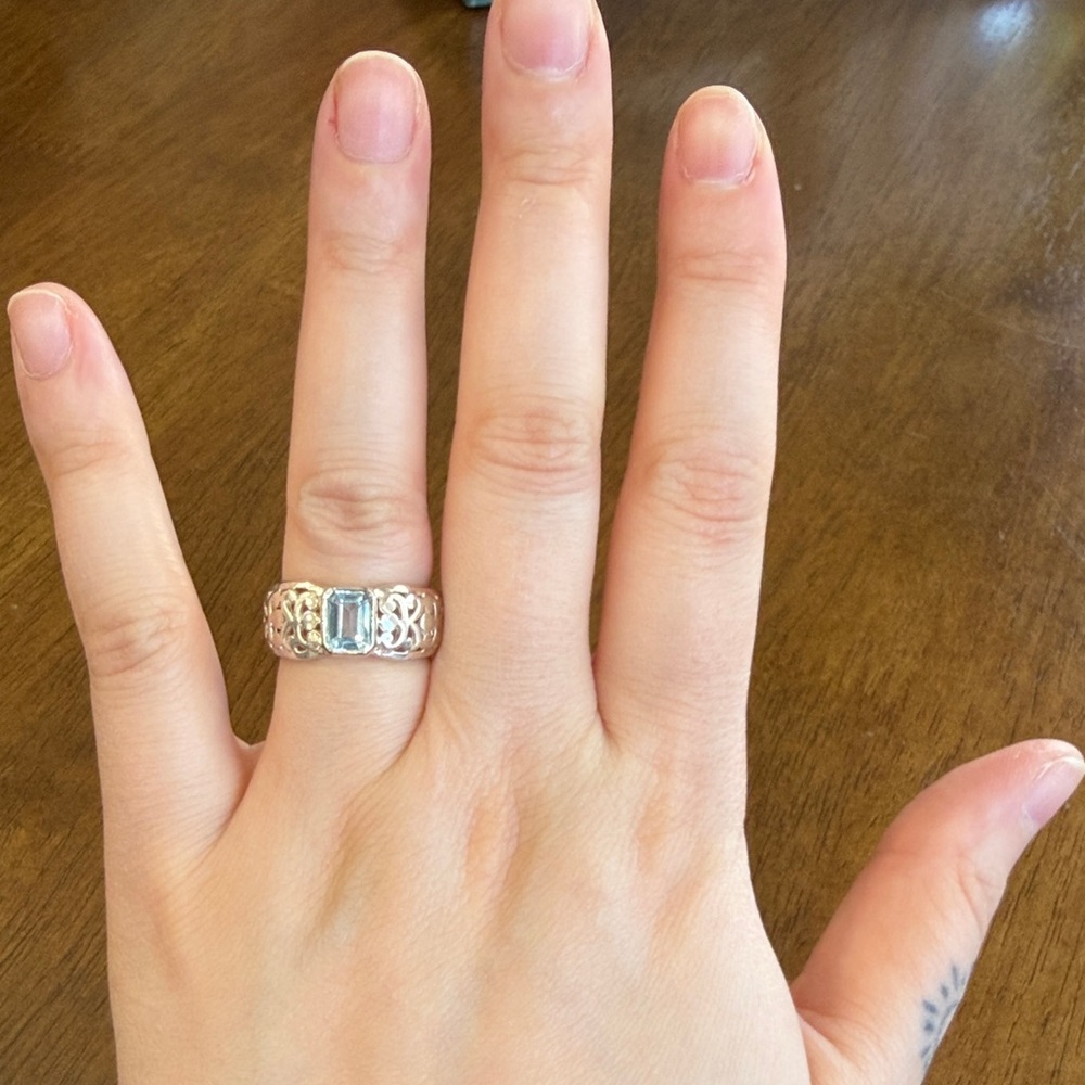 Sterling Silver Aquamarine Ring